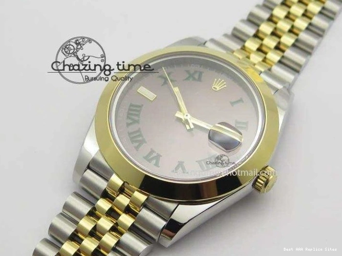 AAA Replica Watches SS A DateJust Version Edition II BP 3606 Bracelet Colorful 41mm Dial YG Jubilee Best Maker On Gray New Roman 0105